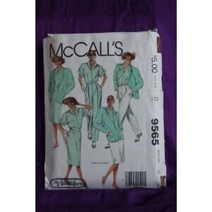 McCalls 9565 Sewing pattern suit blazer shirt skirt pants size 10